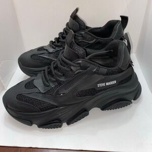 Steve Madden Possession Black Unisex Sneakers  Size 9.6‎